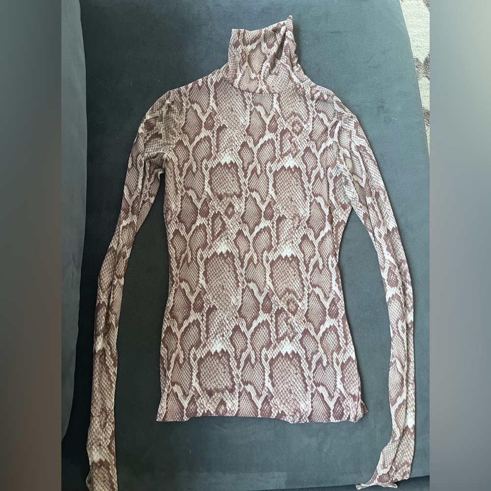 AFRM snakeskin mesh turtle neck